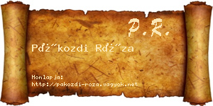 Pákozdi Róza névjegykártya