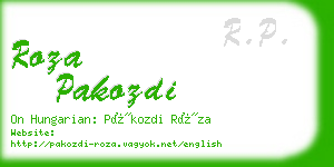 roza pakozdi business card